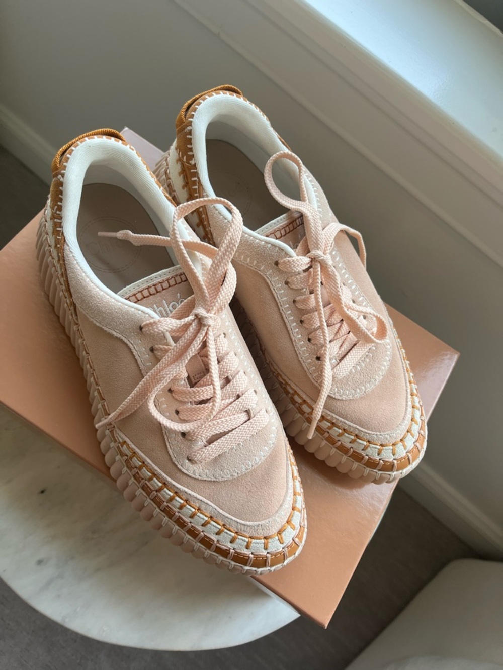 Chloe Maple Pink Suede Nama Women's Platform Sneaker - Picture 7 of 8